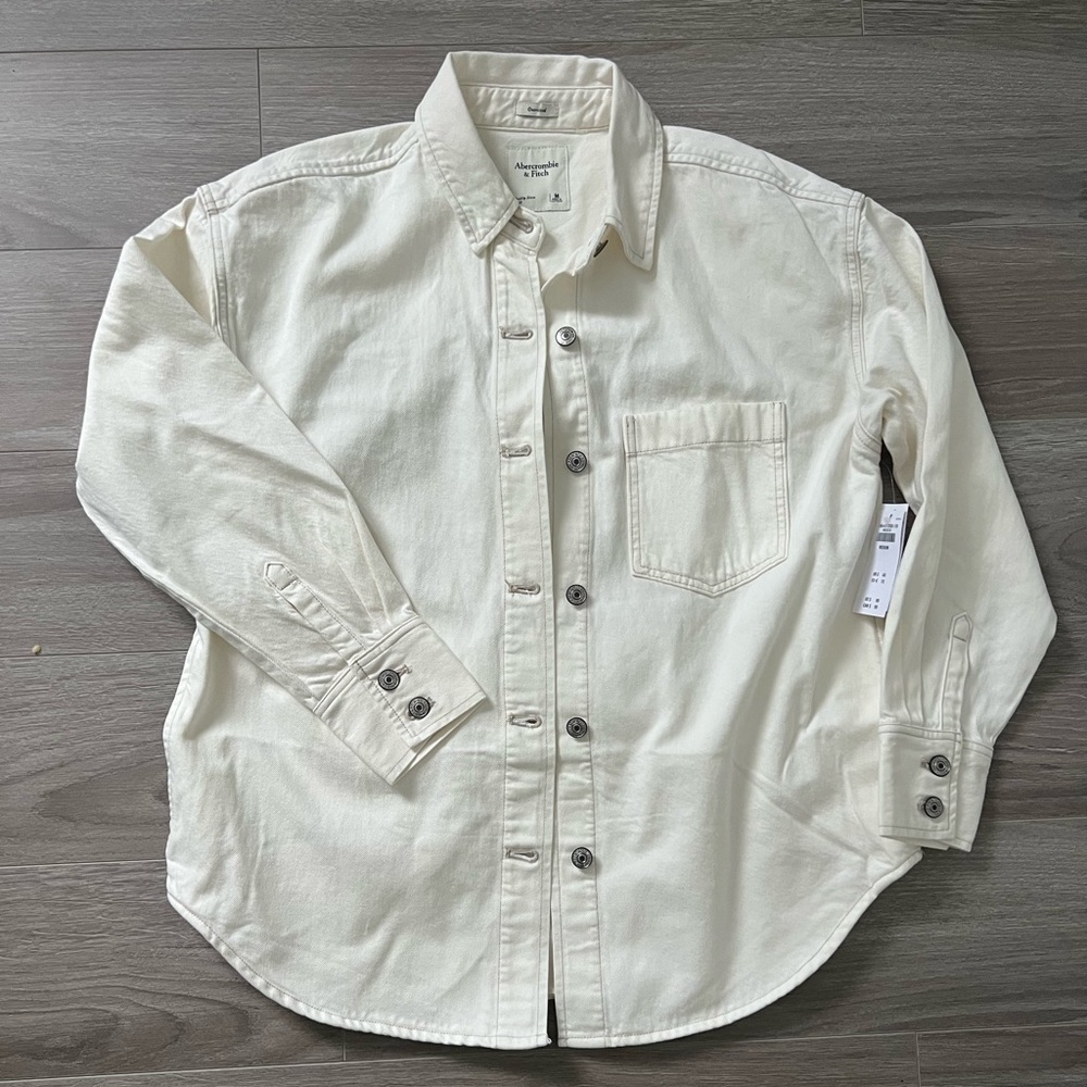 A&F Oversized Denim Button-Up Shirt